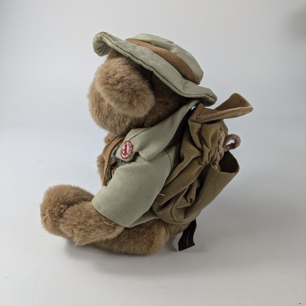 Jungle Joe Talking Brown Teddy Bear Plush Vintage Safari Friends 8" 1998 Hat - Picture 2 of 16